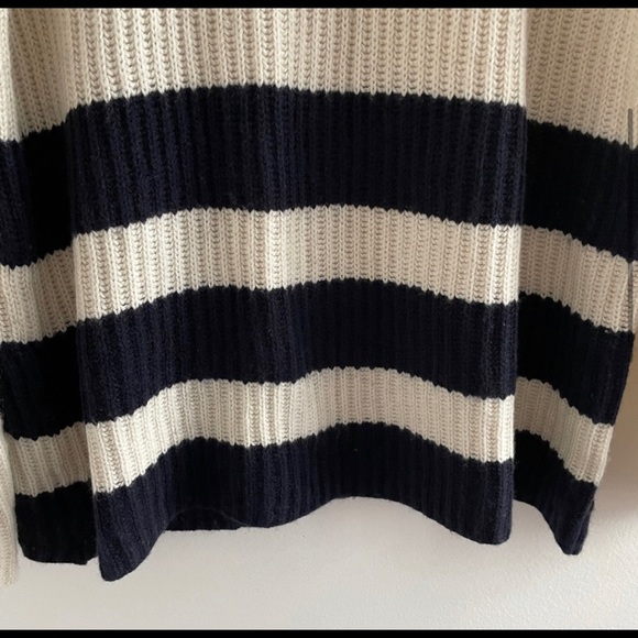 Vince cream navy cashmere blend sweater - Picture 3 of 5